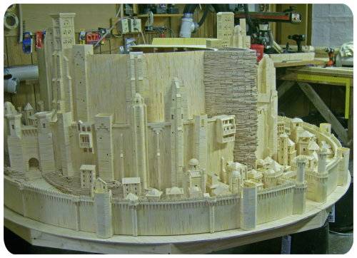 Amazing Minas Tirith Matchstick Model Art