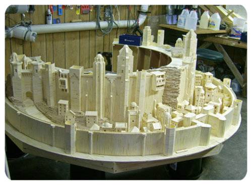 Amazing Minas Tirith Matchstick Model Art