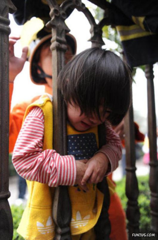 Kids Being Stupid And Getting Stuck In Things