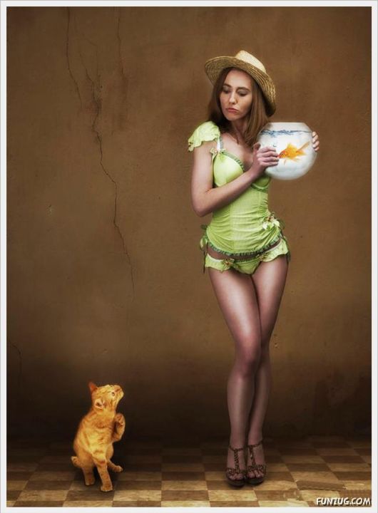 Artistic Girls with Their Pets
