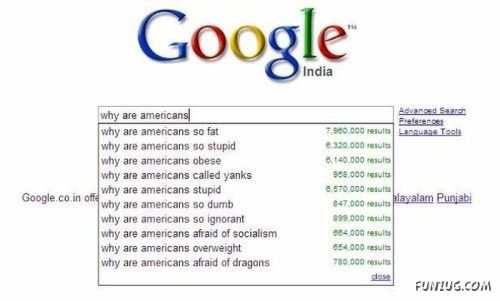 Weird Search Suggestions by Google