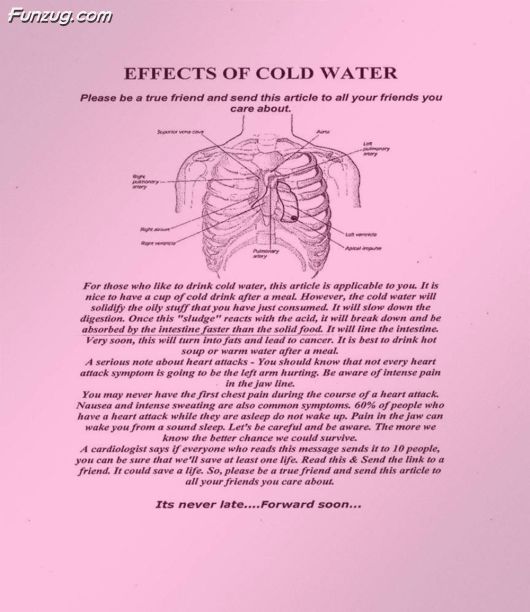 Side Effects Of Cold Water