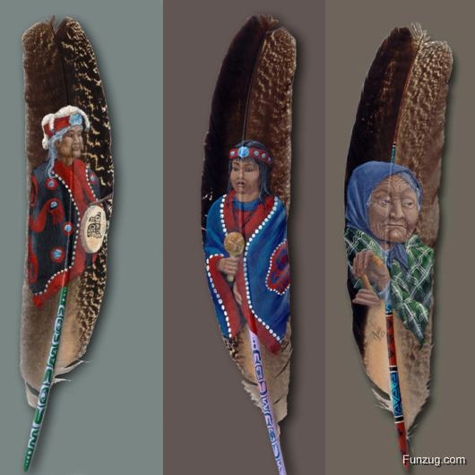 Amazing Feather Paintings Art