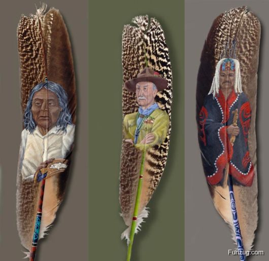 Amazing Feather Paintings Art