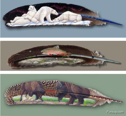 Amazing Feather Paintings Art