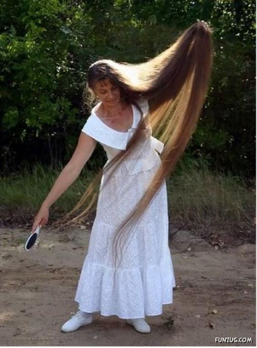 Russian Woman With Long Hair