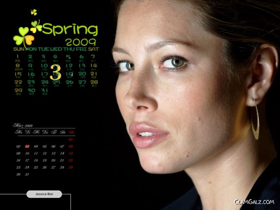 Click to Enlarge - Jessica Biel Exclusive 2009 Calendar