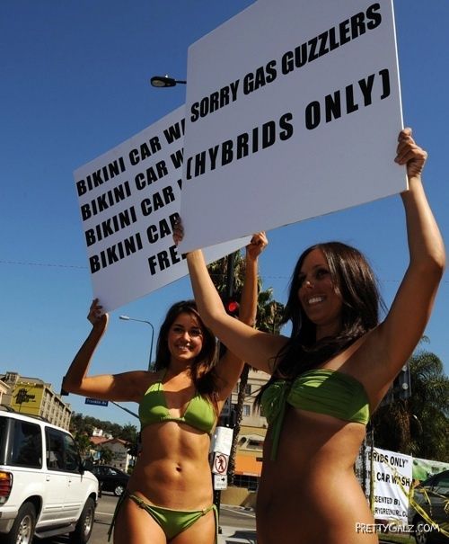 Bikini Car Wash for Hybrids Only