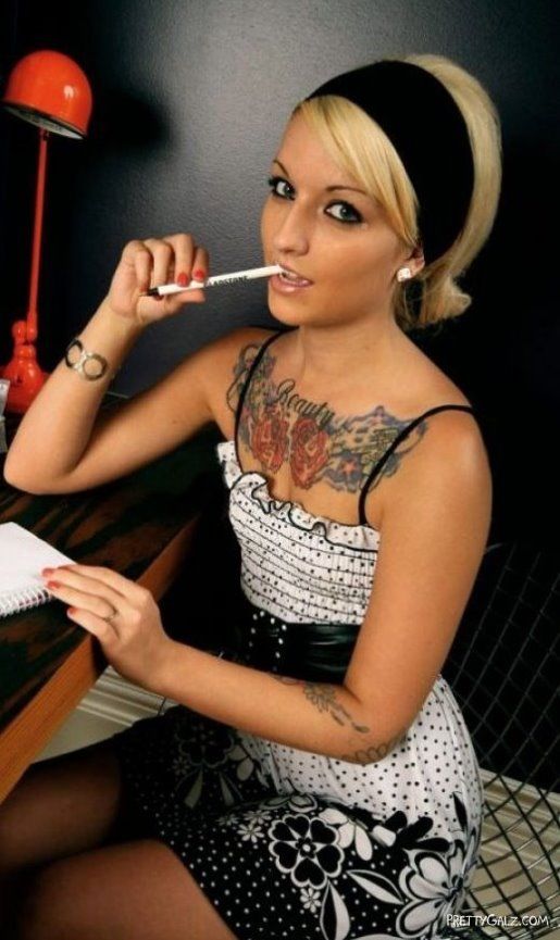 Hot Galz Displaying Their Tattoos