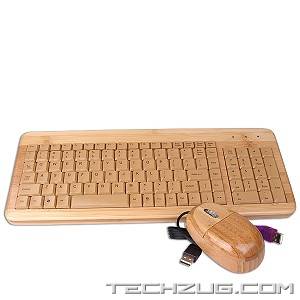 Real Wood Keyboard and Optical Mouse Set (USB)